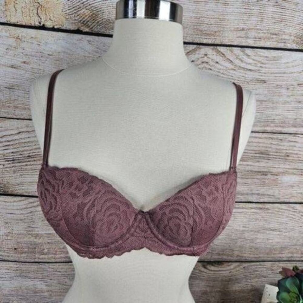 5/$25 PINK Victoria's Secret Strappy Date Push-Up Bra‎ Mauve Pink Size 32B